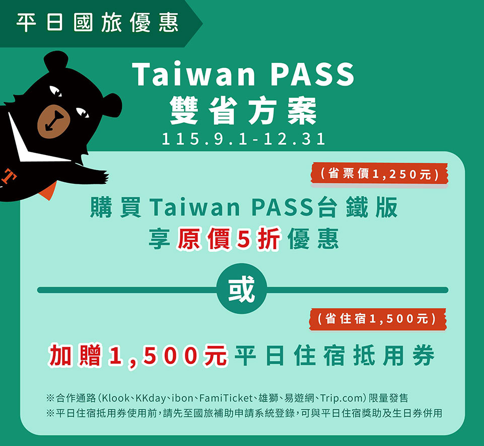 Taiwan PASS雙省方案（圖/交通部觀光署提供）